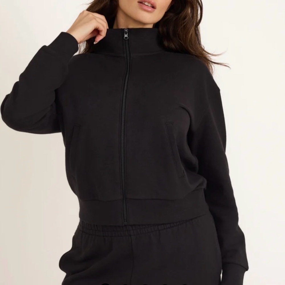 Organic Basics Black Zip-Up Jacket